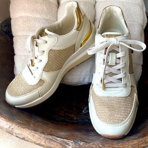 Gold Michael Kors Wedge Sneakers